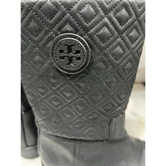 Tory Burch Marion Quilted Short Boots Black Leather Women’s Size 9M - Picture 8 of 9